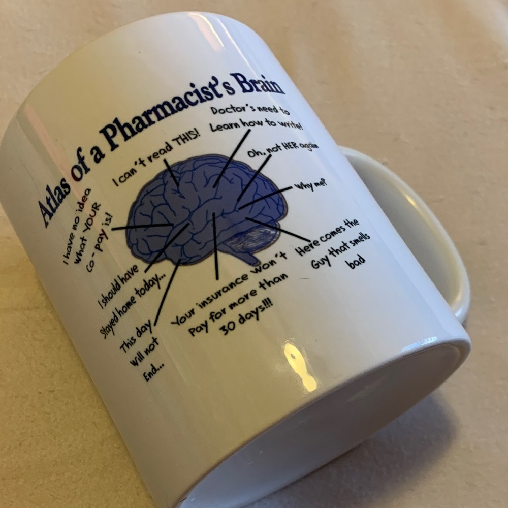 Atlas of a Pharmacist's Brain White Mug
